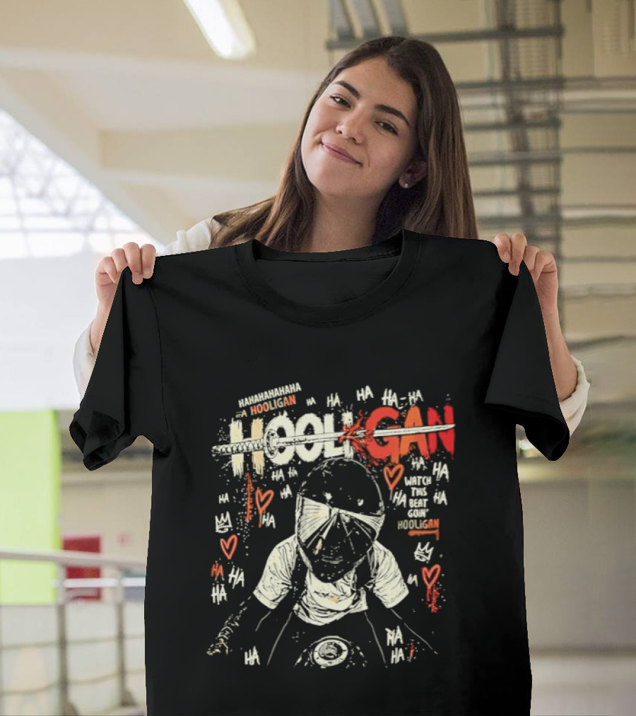 Biker Hooligan This Beat Go In Hooligan Love Hearts T-Shirt