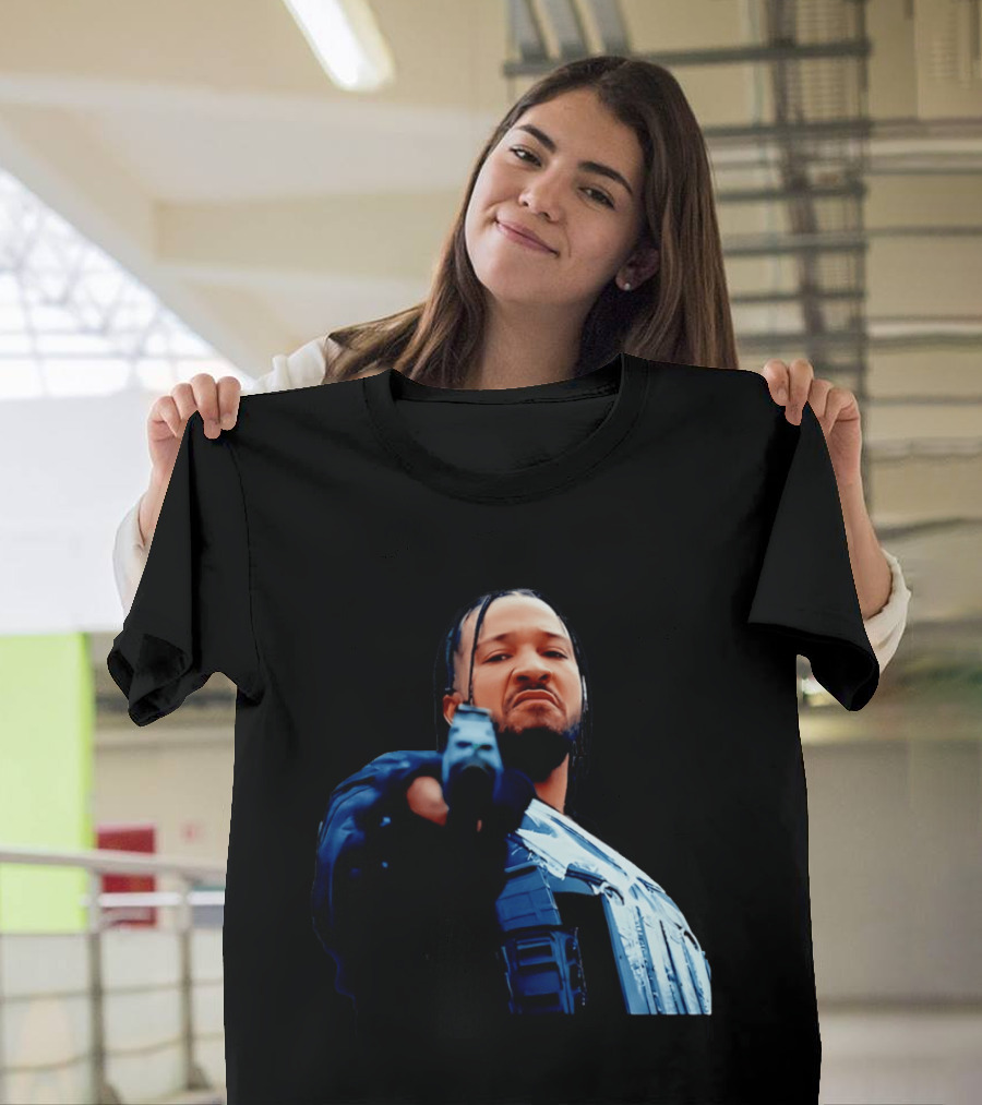 Jalen Brunson Gangster New York Knicks NBA Basketball Gun Image T-Shirt