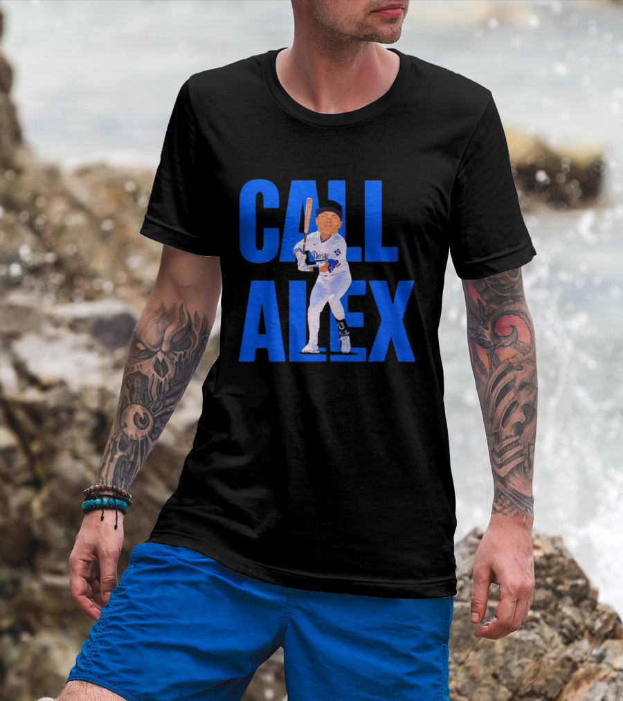Call Alex Los Angeles Dodgers Baseball Player Caricature T-Shirt