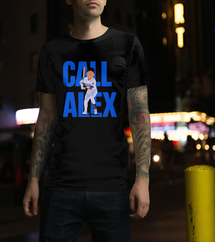 Call Alex Los Angeles Dodgers Baseball Player Caricature T-Shirt