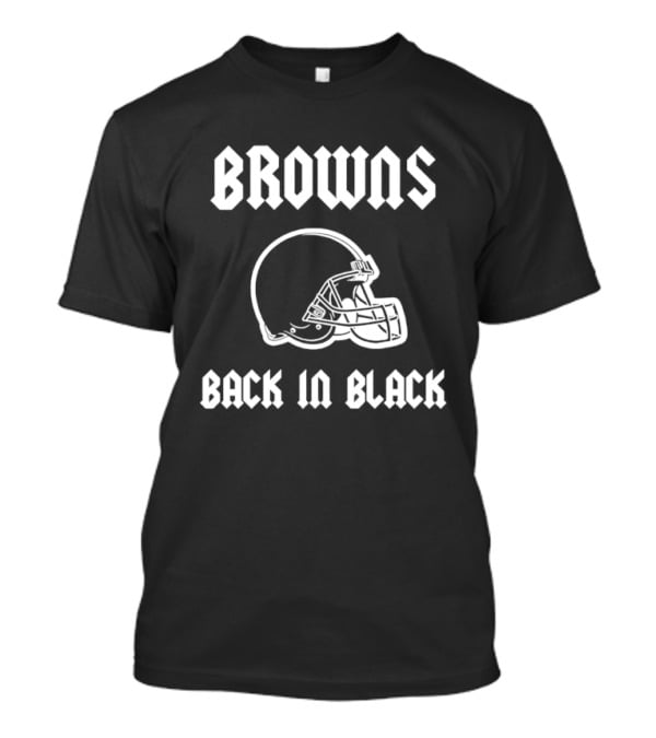 Browns Back In Black Helmet Cleveland Rugby T-Shirt