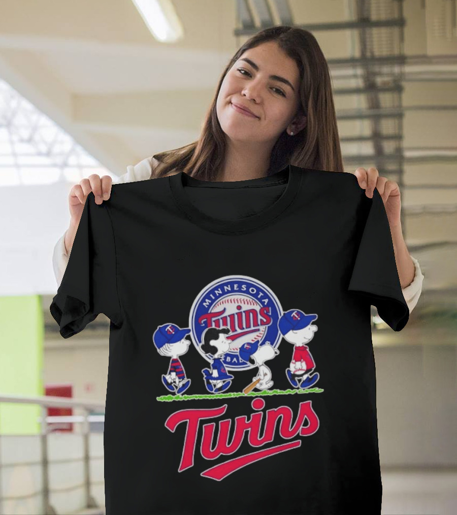 Minnesota Twins Snoopy Charlie Brown Lucy Linus Abbey Road 2026 MLB Peanuts Collaboration T-Shirt