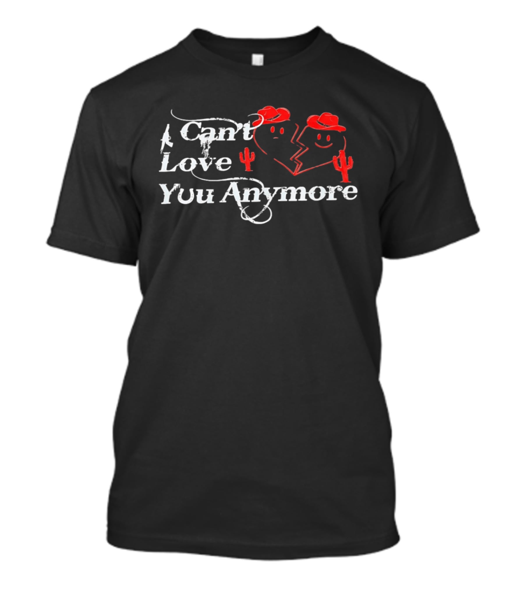 Morgan Wallen Ella Langley I Can't Love You Anymore Cowboy Hat Cactus Broken Heart T-Shirt