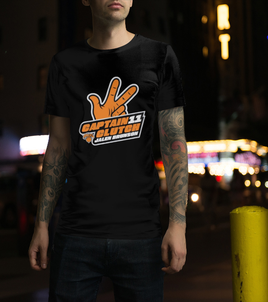 New York Knicks 11 Jalen Brunson Captain Clutch T-Shirt
