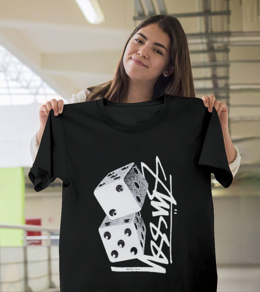 Pla Skateboarding Stussy Dice Stacked Six Side Metal T-Shirt