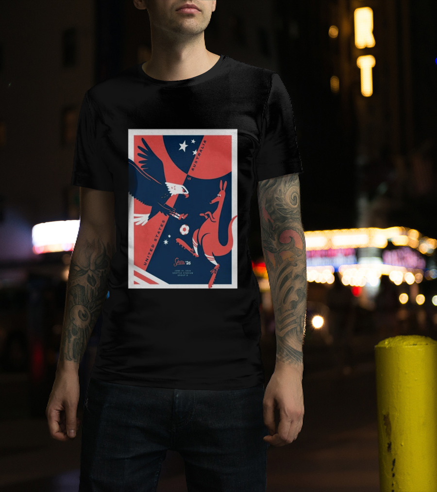 United States Vs Australia June 19 2026 Seattle Stadium Soccer Match T-Shirt