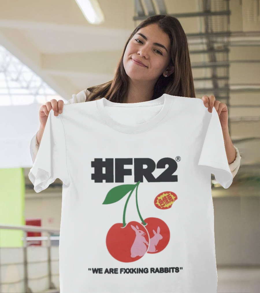 FR2 Cherry Rabbits "We Are Fxxking Rabbits" Red T-Shirt