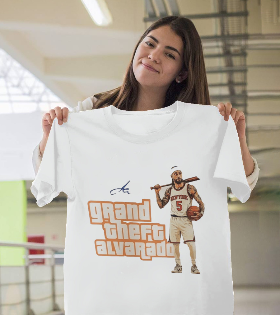 Grand Theft Alvarado New York Knicks Basketball Player T-Shirt
