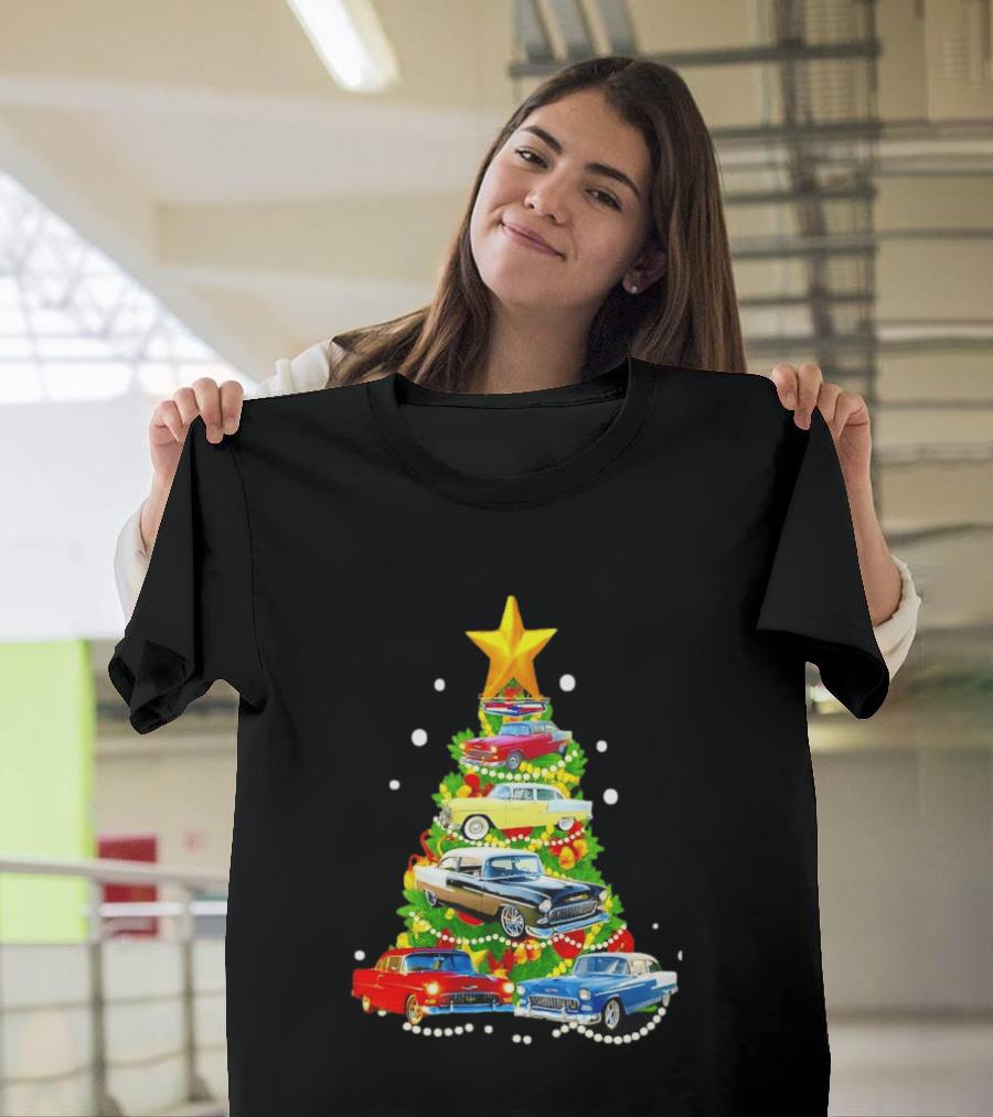 1955 Chevy Christmas Tree Holiday Vintage Car Enthusiasts T-Shirt