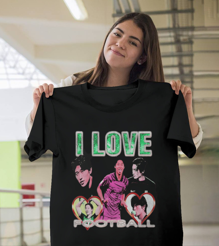 I Love Football Cho Gue Sung South Korea National Team Soccer Fan Collage T-Shirt