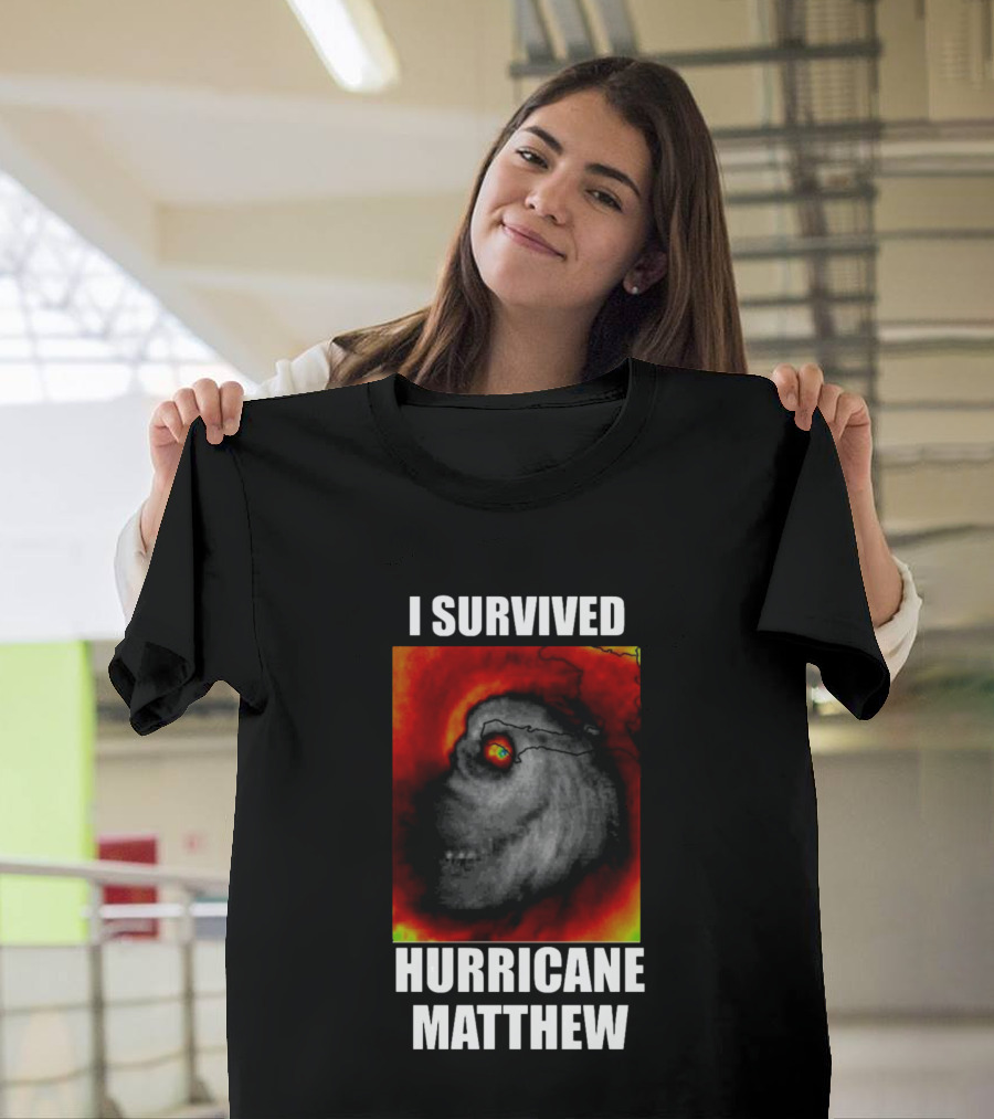 I Survived Hurricane Matthew Weather Satellite T-Shirt