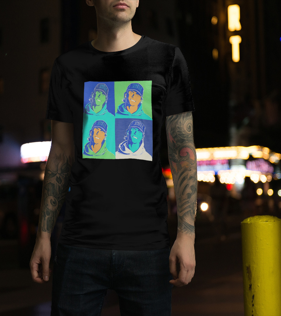 Bryan Woo Seattle Mariners Pop Art MLB Baseball T-Shirt