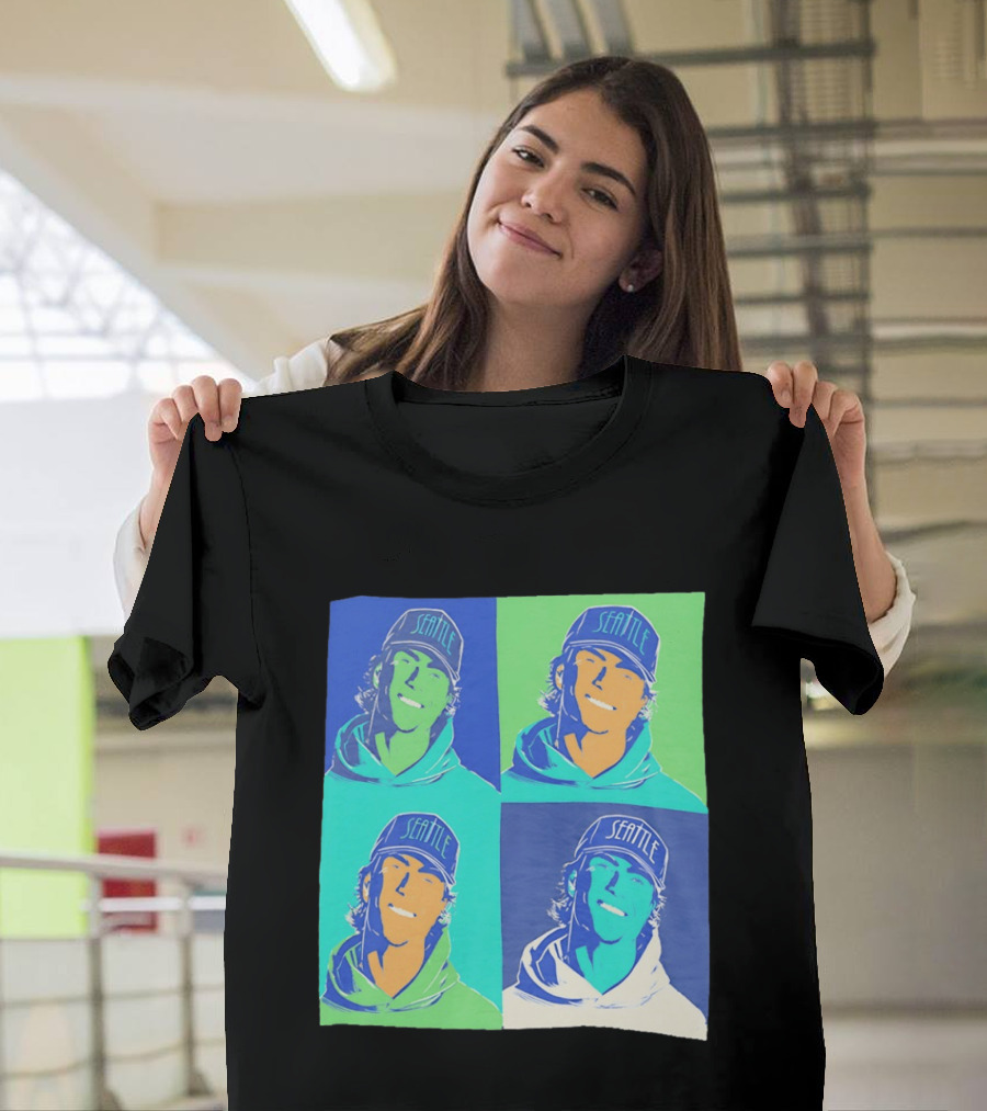 Bryan Woo Seattle Mariners Pop Art MLB Baseball T-Shirt