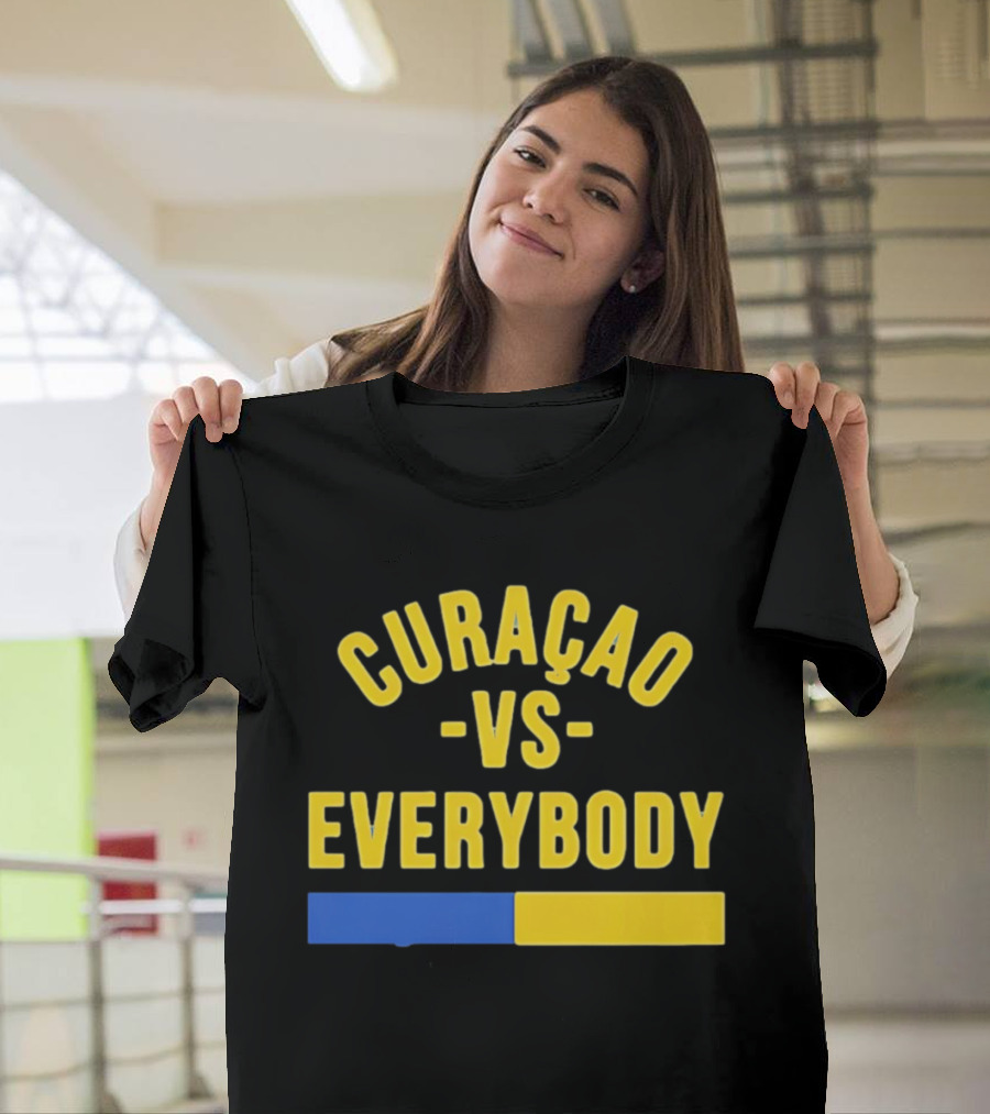 Curaçao VS Everybody Caribbean Island Pride Yellow Blue T-Shirt