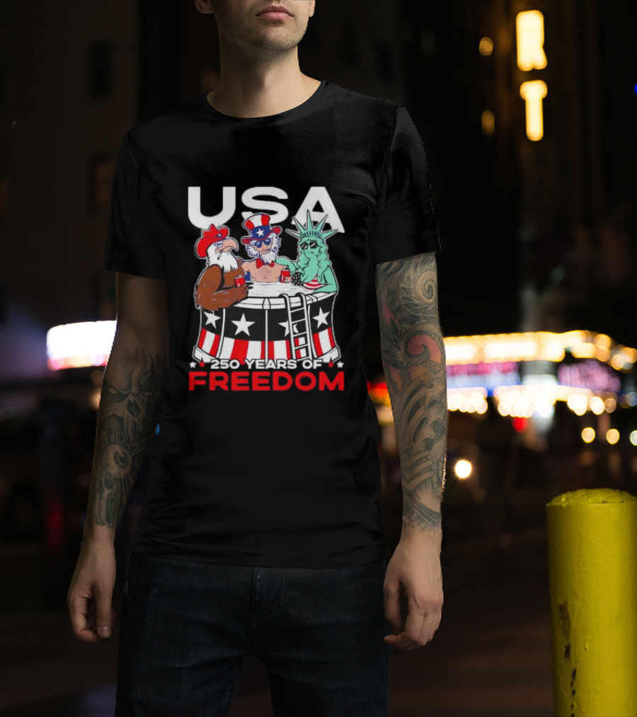 USA Eagle Uncle Sam Statue Of Liberty 250 Years Of Freedom T-Shirt