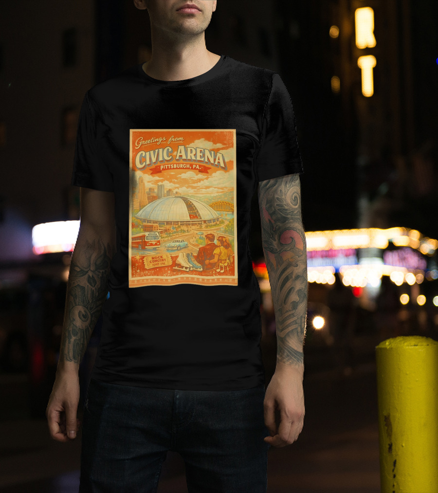 Greetings From Civic Arena Pittsburgh PA Rock Concert Admit One T-Shirt