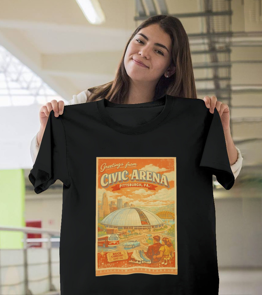 Greetings From Civic Arena Pittsburgh PA Rock Concert Admit One T-Shirt