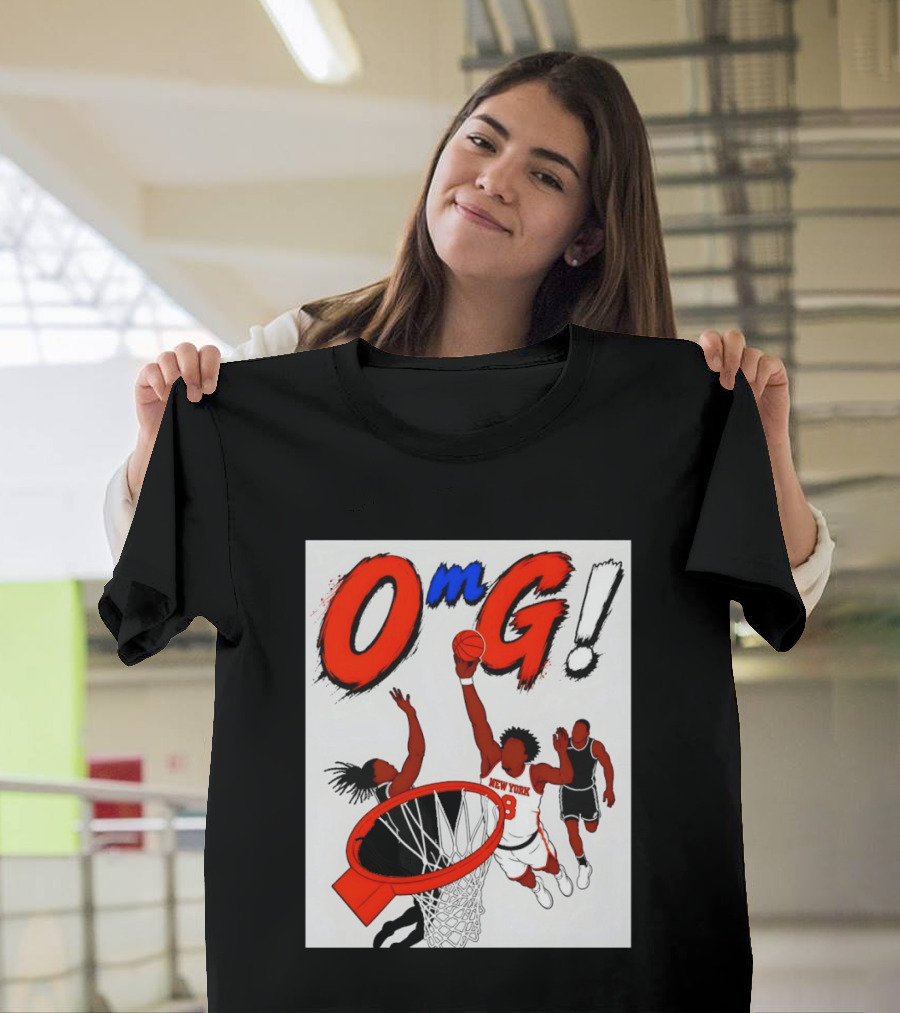 OMG OG Anunoby New York Knicks Dunking NBA 2026 Cartoon T-Shirt