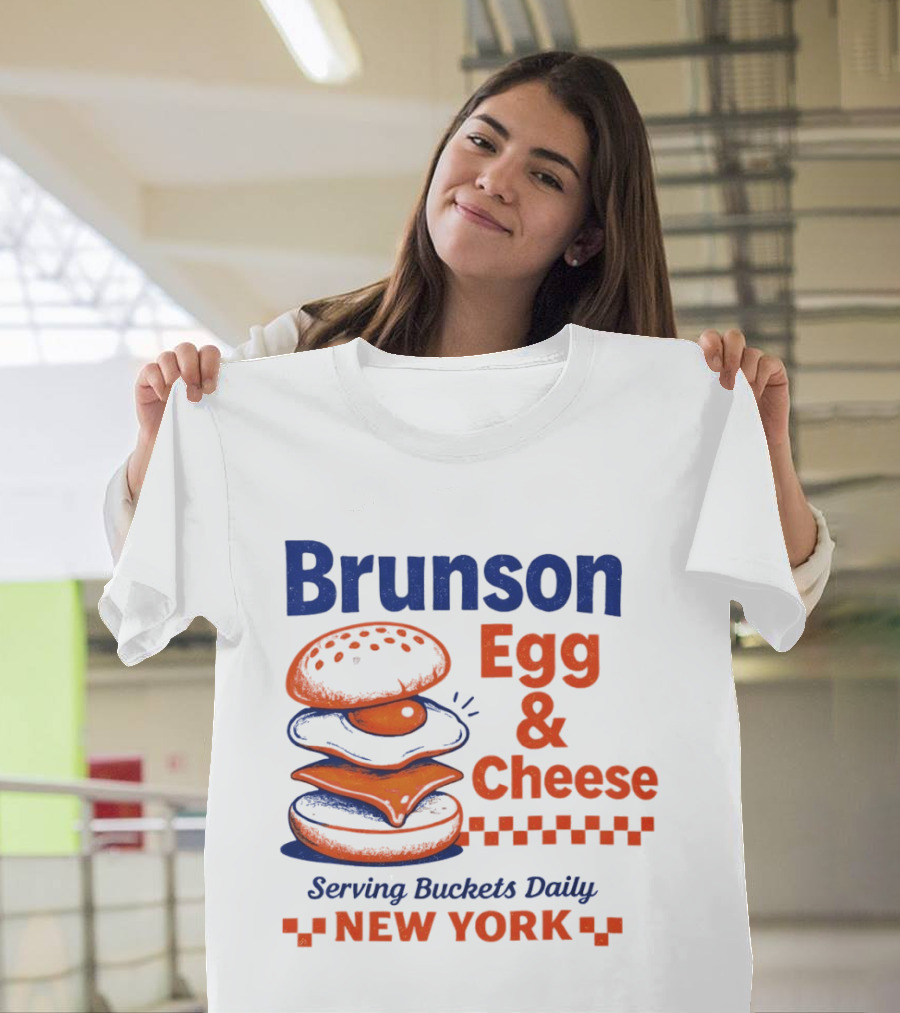 Brunson Egg & Cheese Serving Buckets Daily New York Knicks NBA T-Shirt