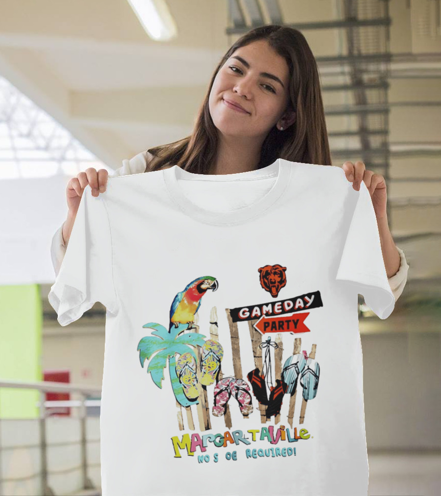 Chicago Bears Margaritaville Gameday Party No Shoes Required T-Shirt