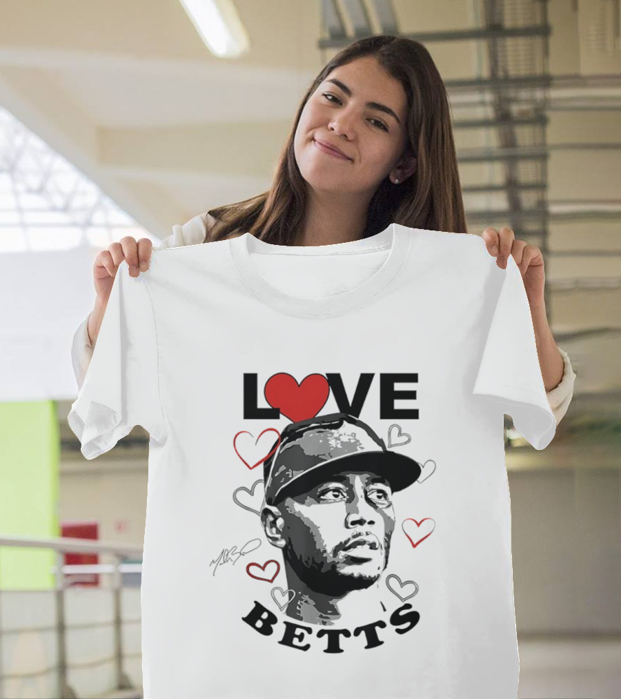 Love Betts Heart Baseball Los Angeles Dodgers Mookie T-Shirt