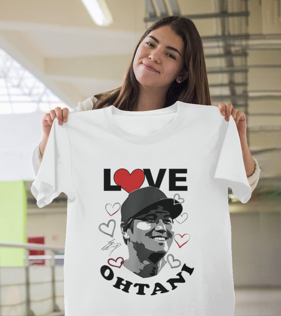 Love Shohei Ohtani Baseball Heart Los Angeles T-Shirt