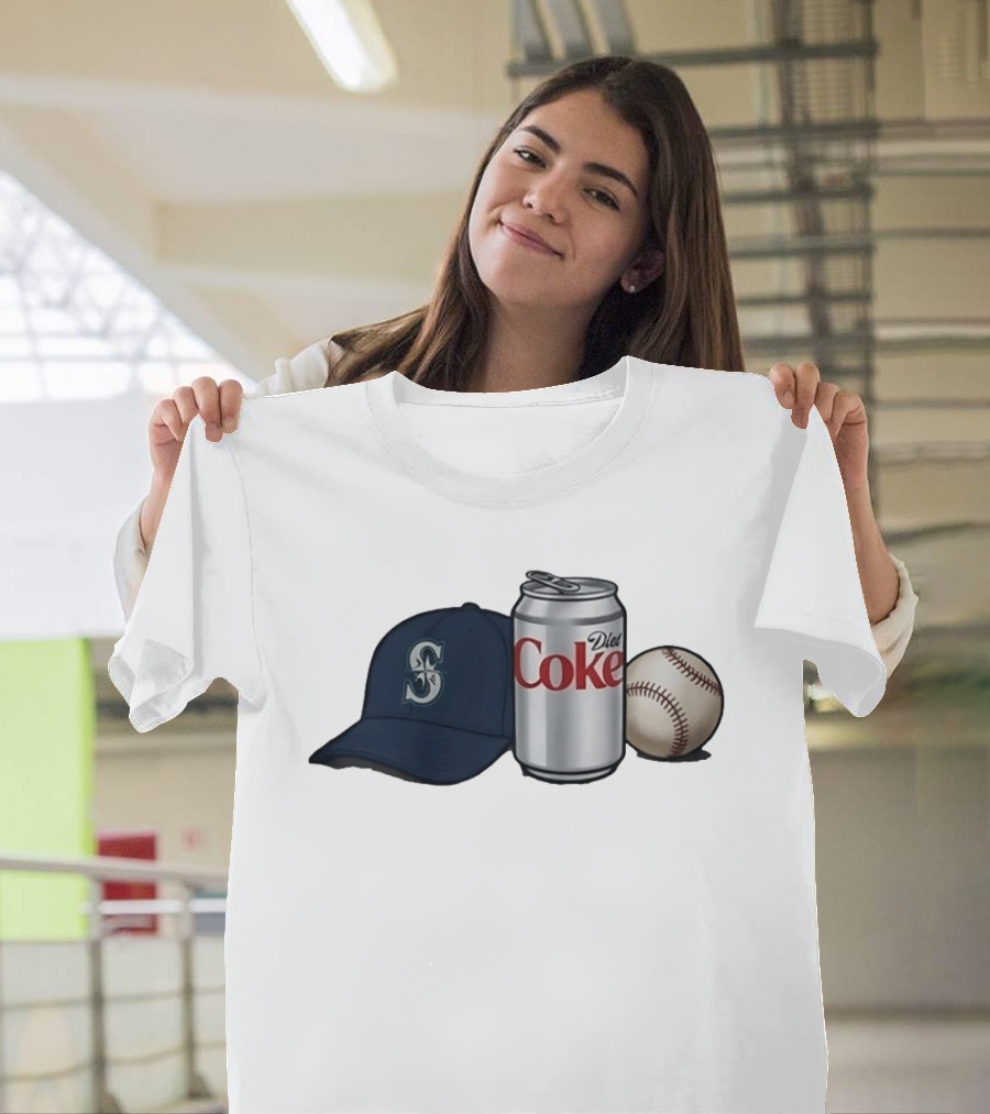 Mariners Diet Coke Baseball Cap And Ball T-Shirt