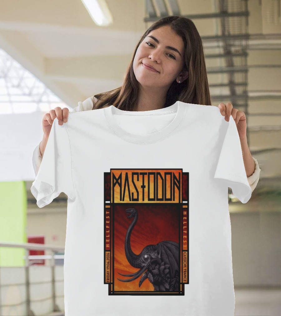 Mastodon Hellfest Clisson France June 19 2026 Dragon T-Shirt