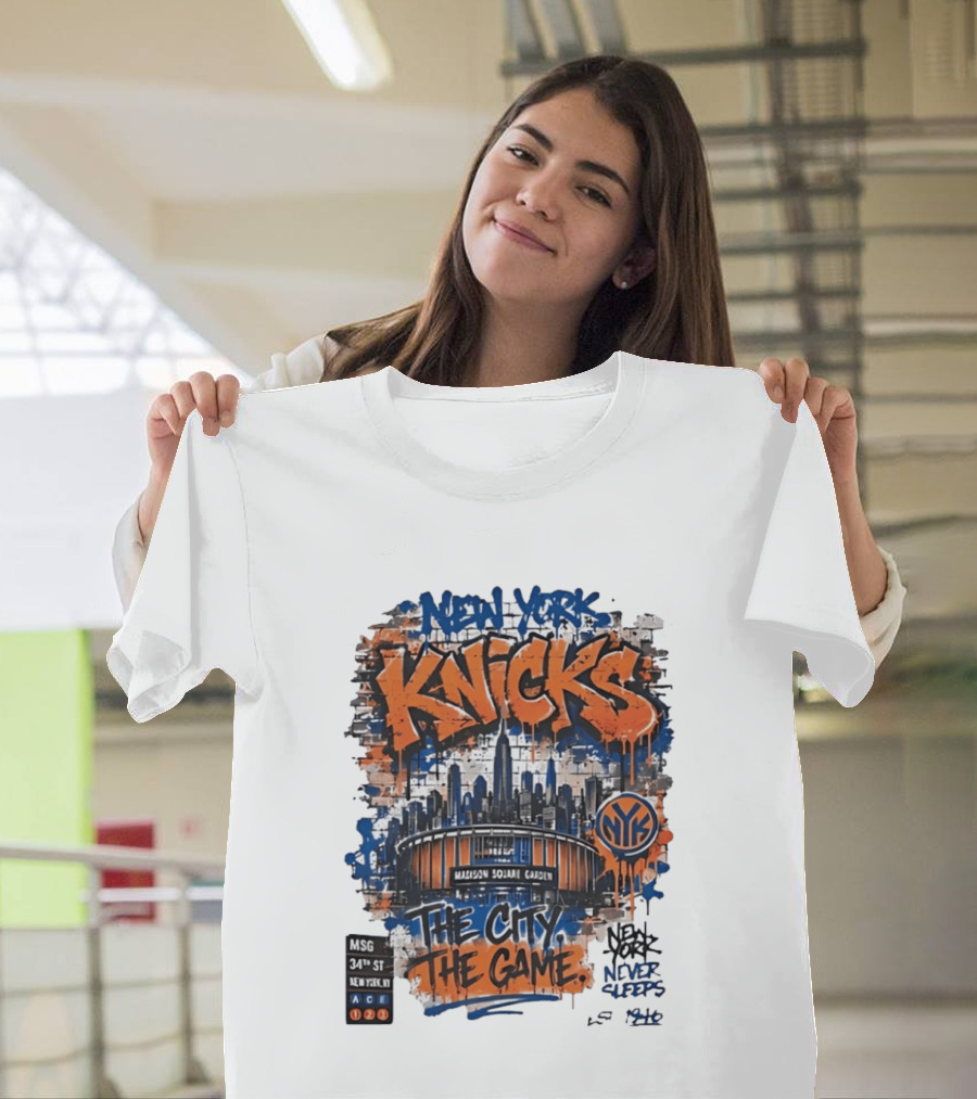 New York Knicks MSG Madison Square Garden 34th Street Graffiti T-Shirt