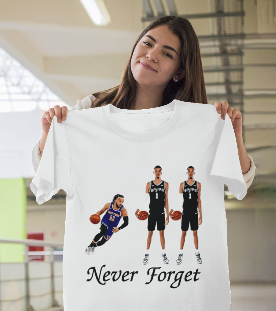 Jalen Brunson 11 Victor Wembanyama 1 Never Forget T-Shirt