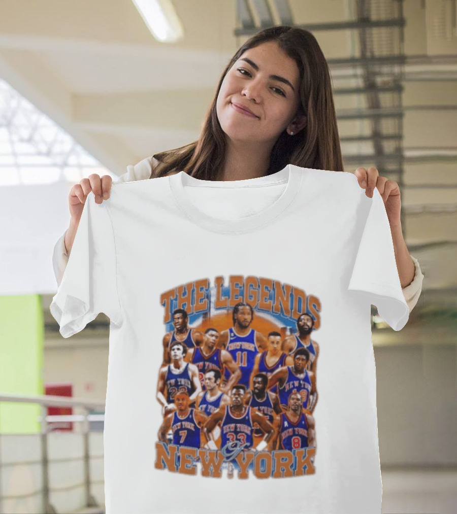 The Legends Of New York Basketball Collage T-Shirt