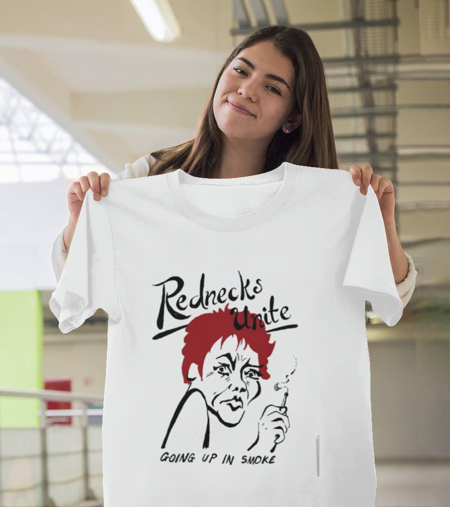 Rednecks Unite Going Up In Smoke Retro Cartoon Style Smoking T-Shirt