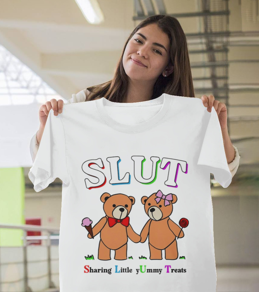 SLUT Sharing Little Yummy Treats Teddy Bears Ice Cream And Lollipop T-Shirt