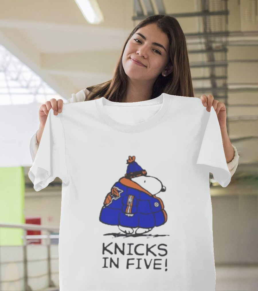 Snoopy Knicks In Five Peanuts Basketball Fan T-Shirt