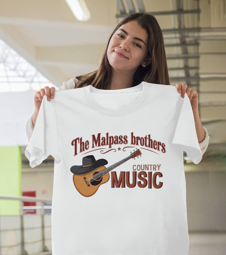 The Malpass Brothers Country Music Guitar And Cowboy Hat T-Shirt
