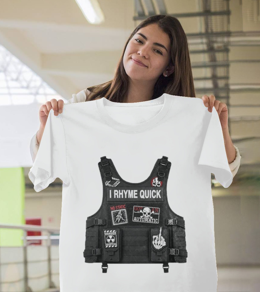 Hellbent Records I Rhyme Quick No Static Got An Automatic Danger Addiction T-Shirt
