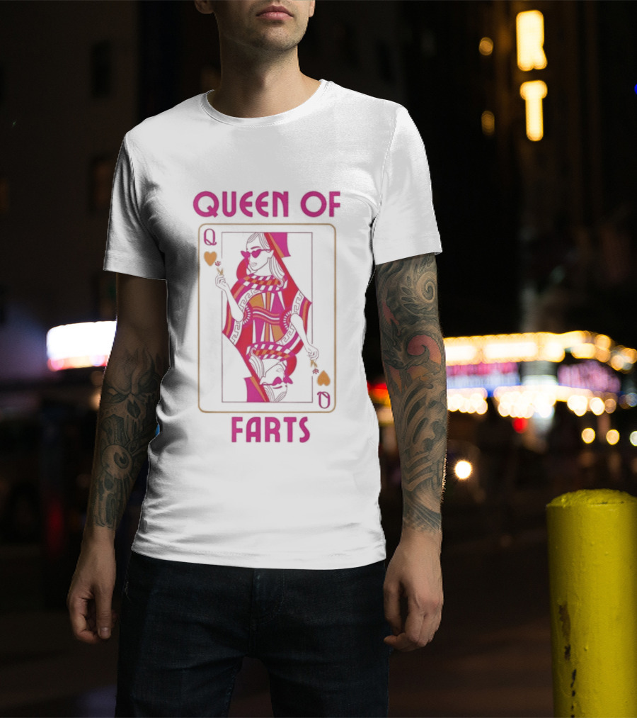 Queen Of Farts Playing Card Design Humor T-Shirt