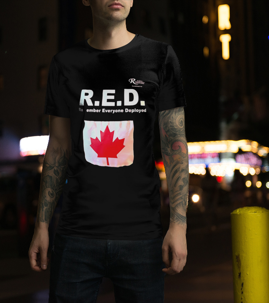 R.E.D. Remember Everyone Deployed Canadian Maple Leaf T-Shirt