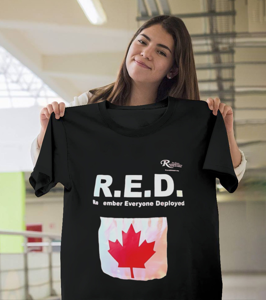 R.E.D. Remember Everyone Deployed Canadian Maple Leaf T-Shirt