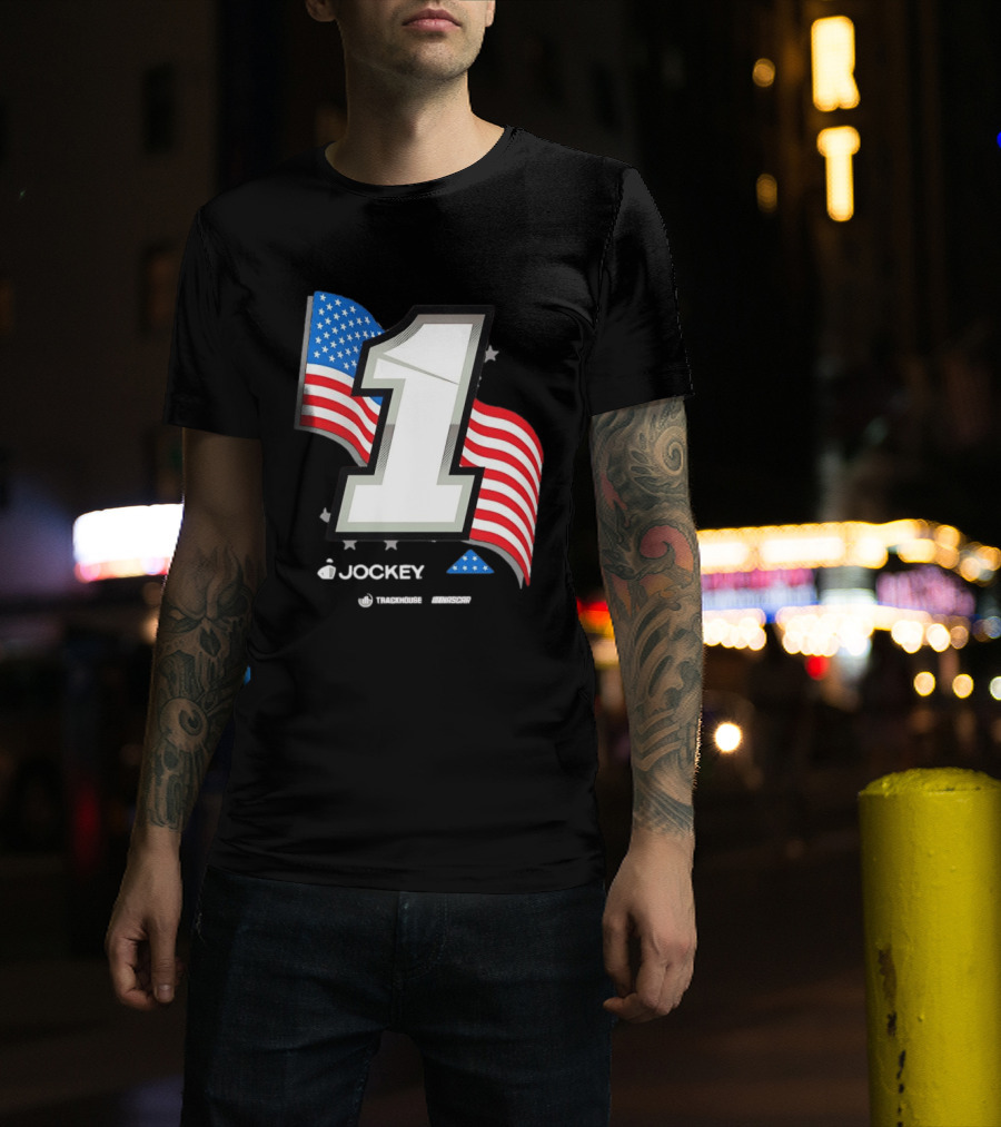 Ross Chastain 1 Jockey Folds Of Honor American Flag Trackhouse NASCAR Racing T-Shirt