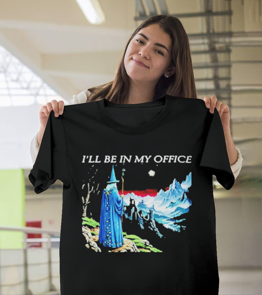 I'll Be In My Office Wizard Fantasy Castle Scene T-Shirt