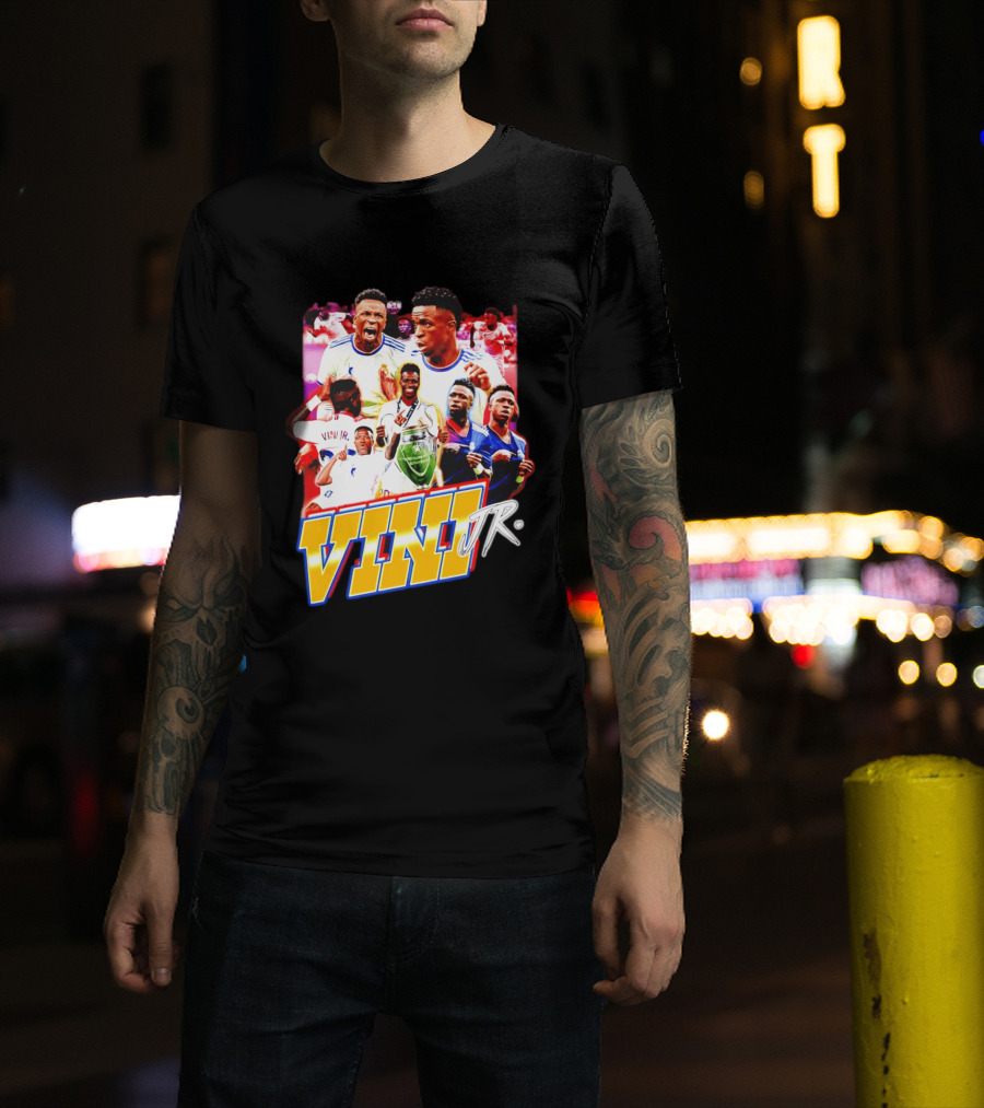 Vini Jr Vinicius Junior Real Madrid Football Collage T-Shirt