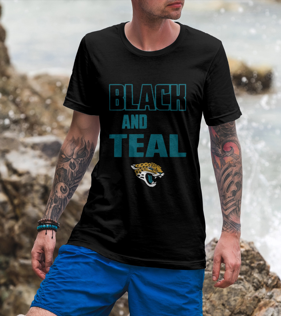 Jaguars Black And Teal Blanket With Iconic Jaguar T-Shirt