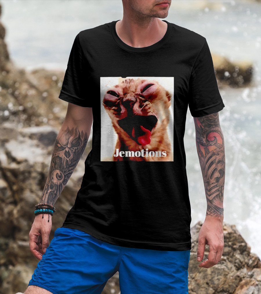 Jemotions Cat Funny Kitten Face Hilarious Expression T-Shirt
