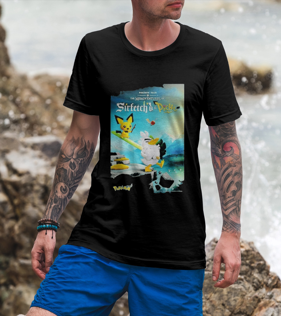 Pokémon Tales The Misadventures Of Sirfetch'd And Pichu Adventure Scene T-Shirt