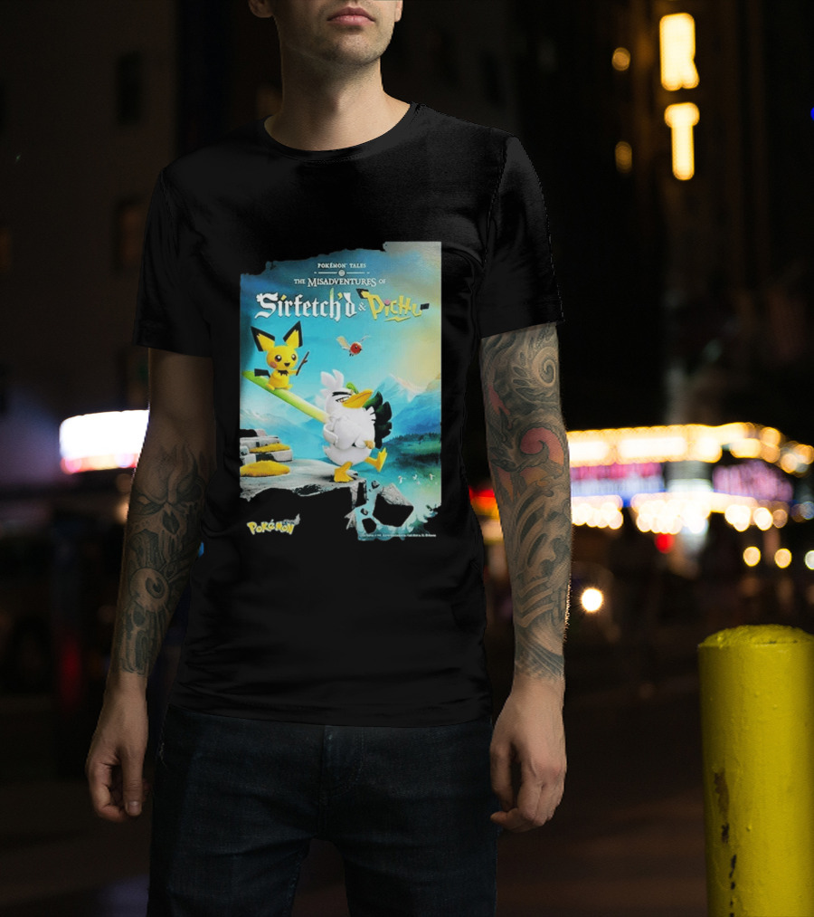 Pokémon Tales The Misadventures Of Sirfetch'd And Pichu Adventure Scene T-Shirt