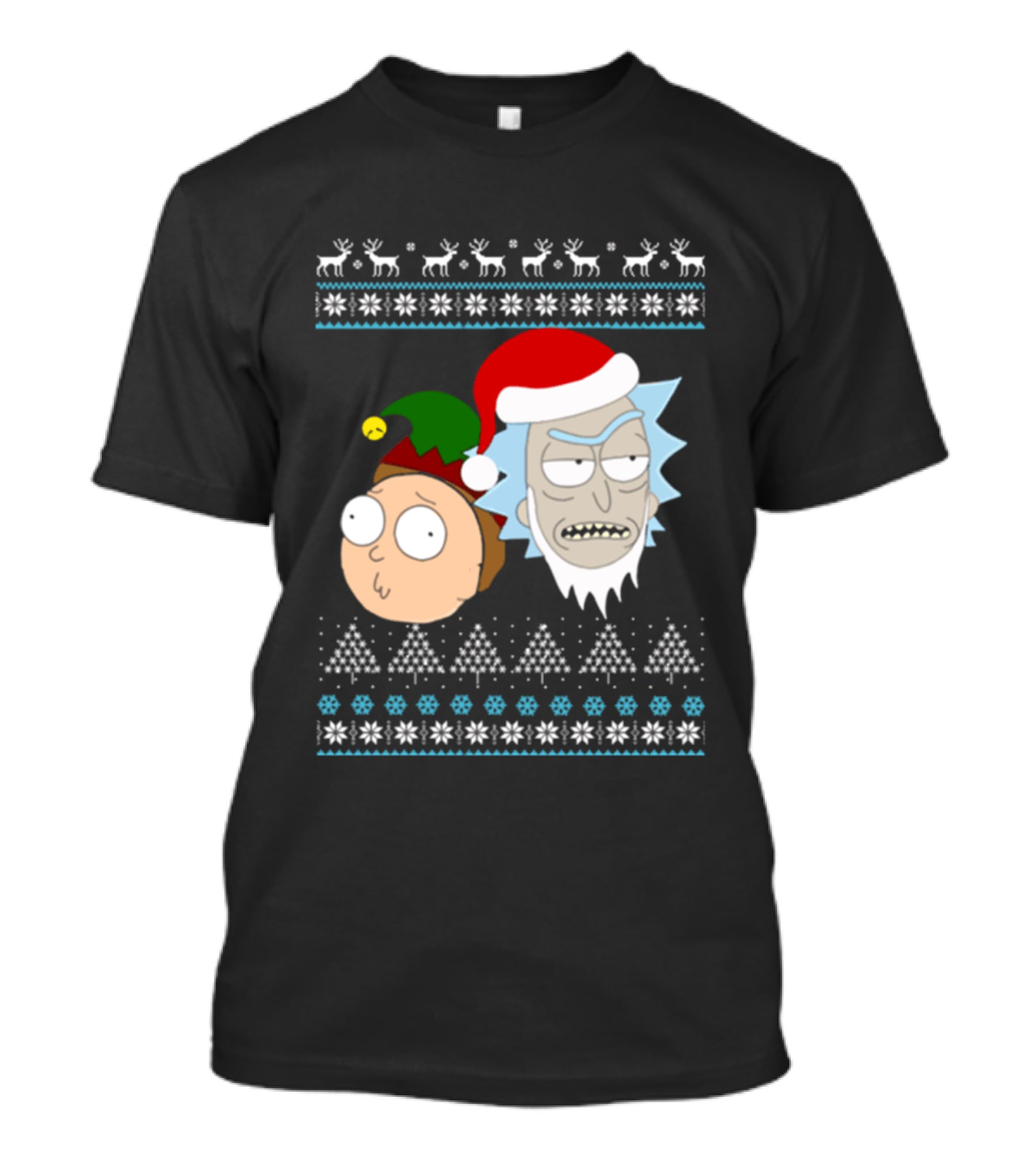 Rick Santa Morty Elf Christmas Sweater T-Shirt