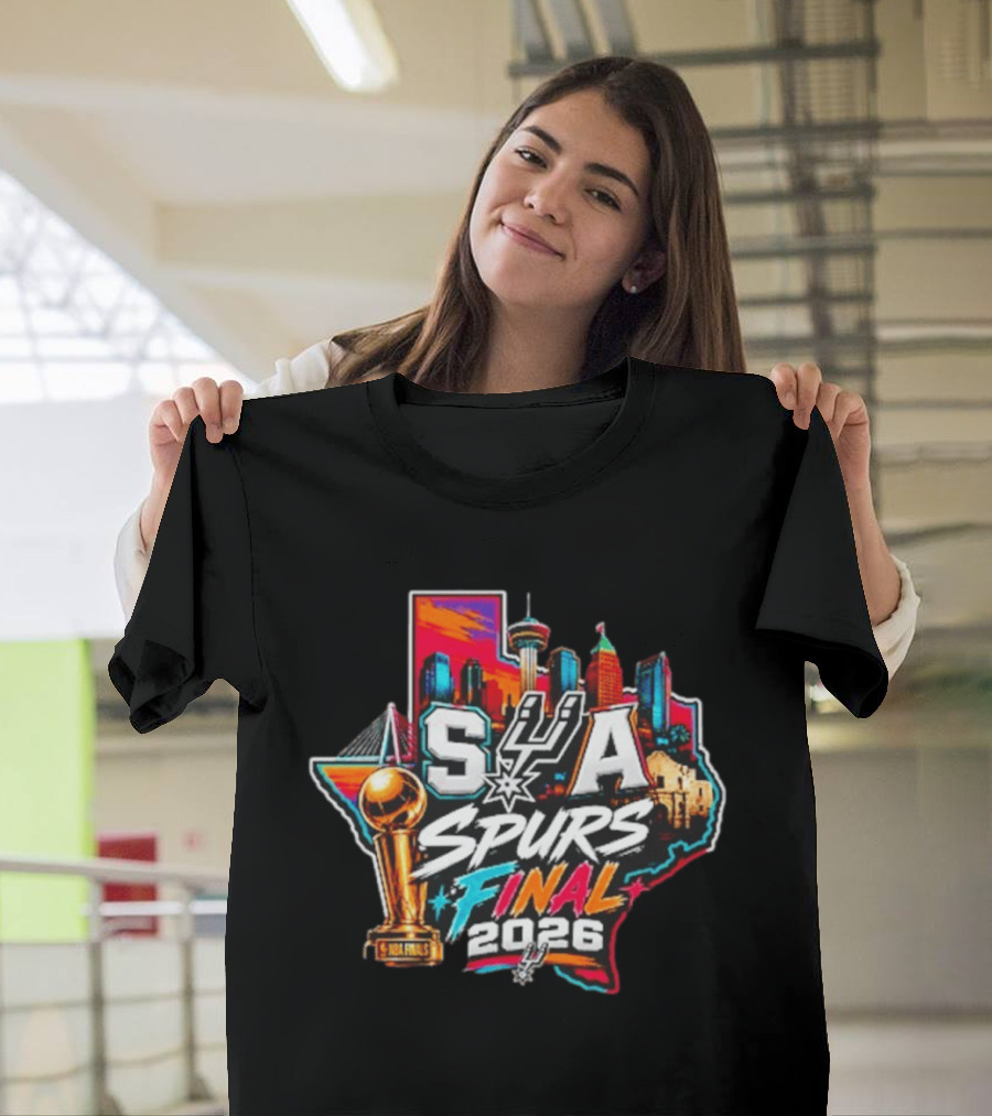 San Antonio Spurs 2026 Final Trophy Texas Skyline SA Spurs T-Shirt