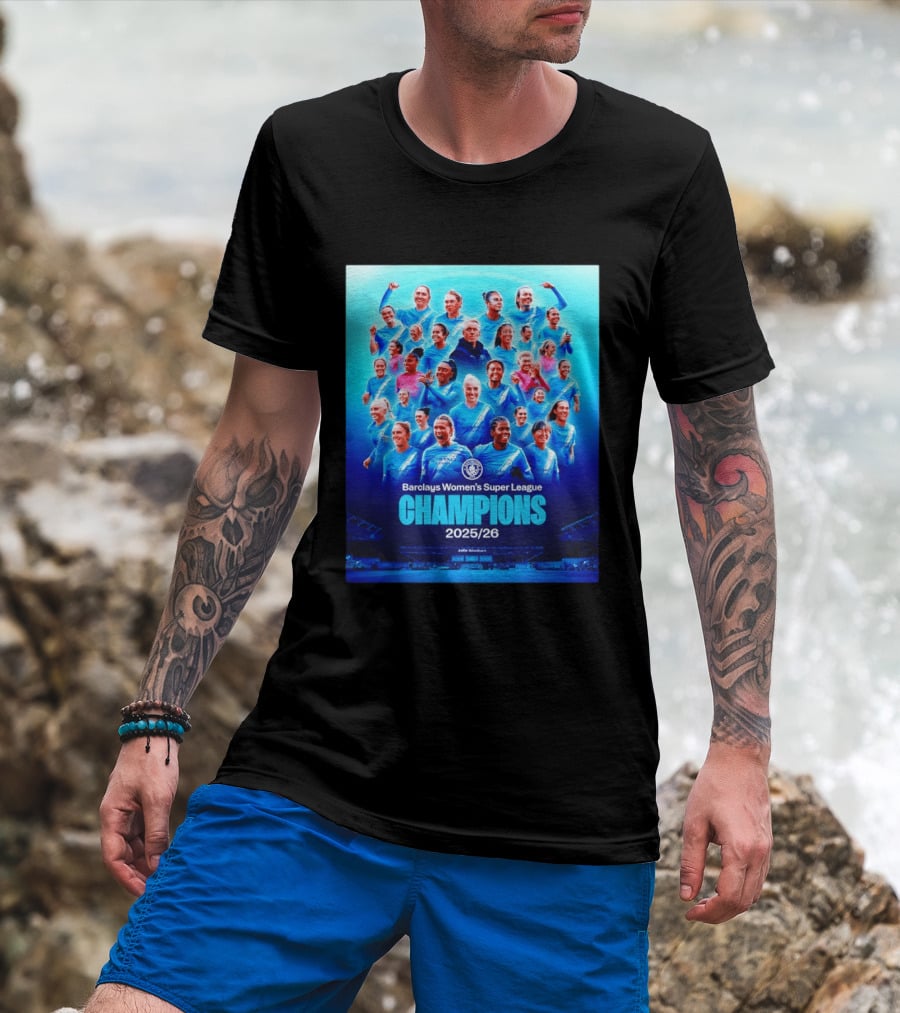 Barclays Women's Super League Champions 2025 2026 Manchester City FC T-Shirt