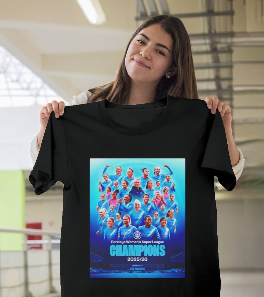 Barclays Women's Super League Champions 2025 2026 Manchester City FC T-Shirt
